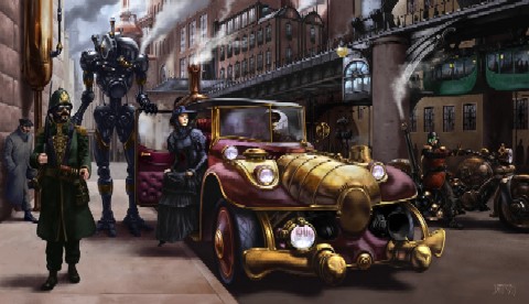 Steampunk City Street