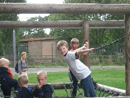 Sebastian on climbing frame