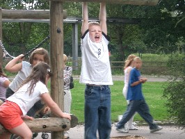 Sebastian on climbing frame