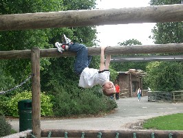 Sebastian on climbing frame