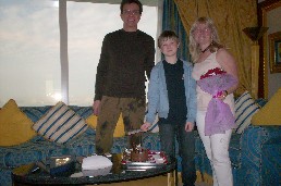 Us in the hotel room at the Burj