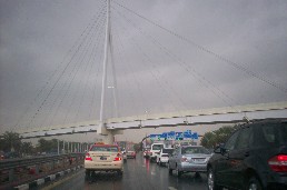 Rainy highway in Dubai