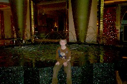 Sebastian with the water feature