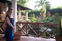 Tracey feeding the birds