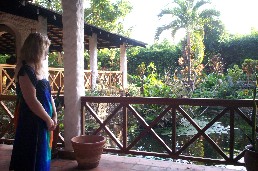 Tracey feeding the birds