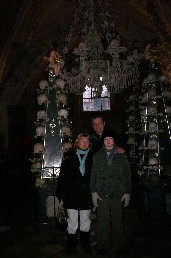 Trevor, Tracey and Seb at the church of bones