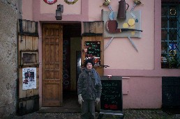 Seb outside the door