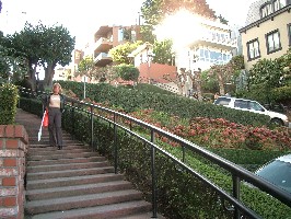 Tracey on the steps