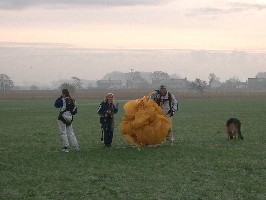 Returning from the landing field